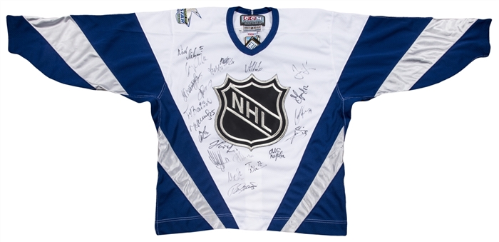 1999 NHL World All-Stars Multi Signed Jersey With 21 Signatures Including Jagr, Selanne, Sundin & Lidstrom (Beckett)